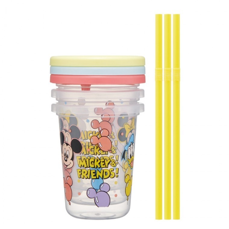 ชุดแก้วน้ำพร้อมหลอด Mickey and Friends 230 มล. 3 ชิ้น