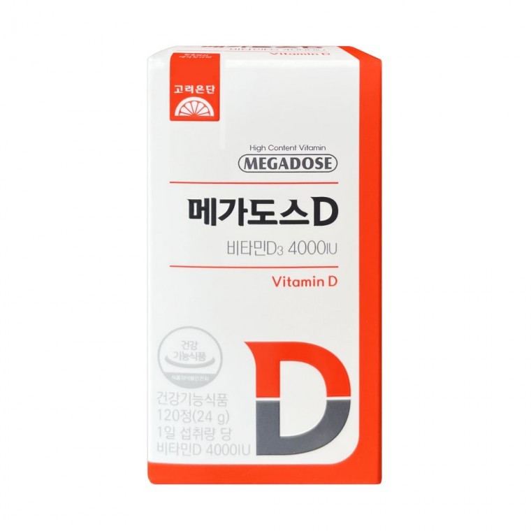 โกรยออึนดัน เมกะโดสดี วิตามินD3 4000IU 120เม็ด 1กล่อง