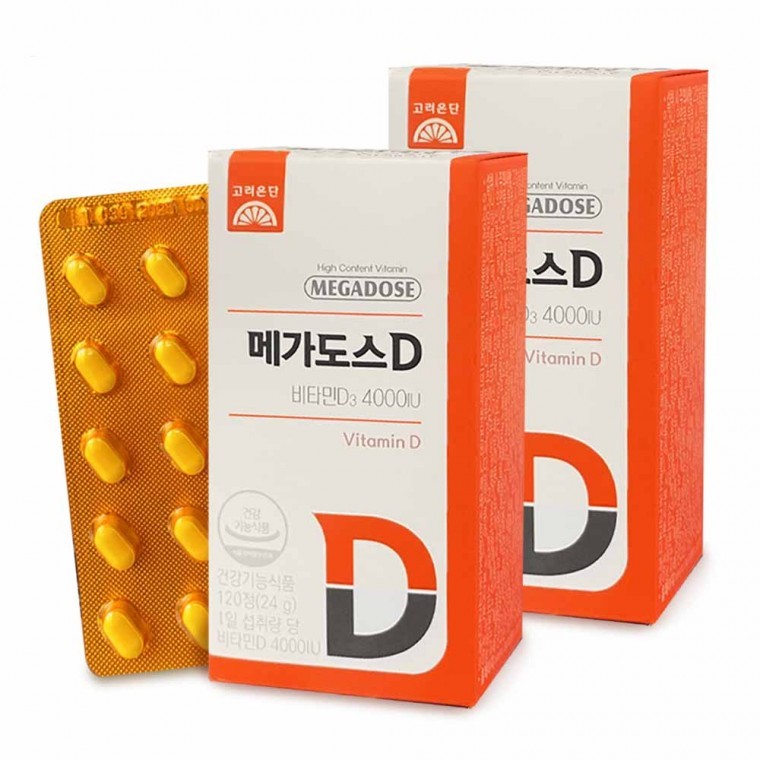 โกรยออึนดัน เมกะโดสดี วิตามินD3 4000IU 120เม็ด 2กล่อง