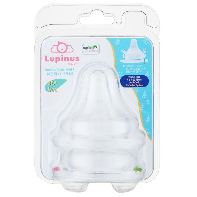 จุกนมหลอก Double Hole 4 ขั้นตอน (L/2ชิ้น)