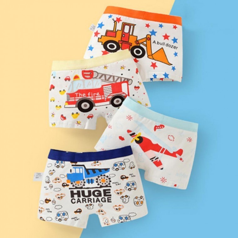 กางเกงชั้นในทรงสี่เหลี่ยมสำหรับเด็กชาย Colored Summer รุ่น Heavy Duty 4 ชิ้น