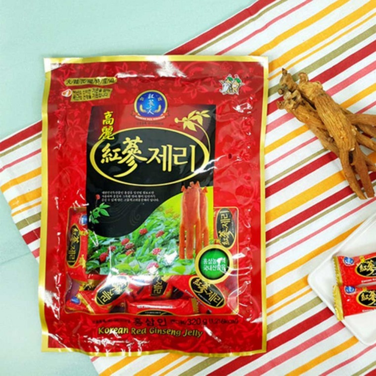 เจลลี่โสมแดงเกาหลี 320g ขนมสำหรับคุณย่า ขนมสำหรับออฟฟิศ บริษัท