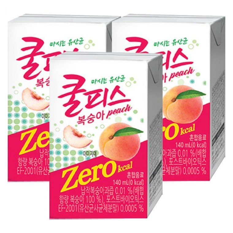 Coolpis Zero Peach 140ml x 48 แพ็ค (24 แพ็ค x 2 กล่อง)