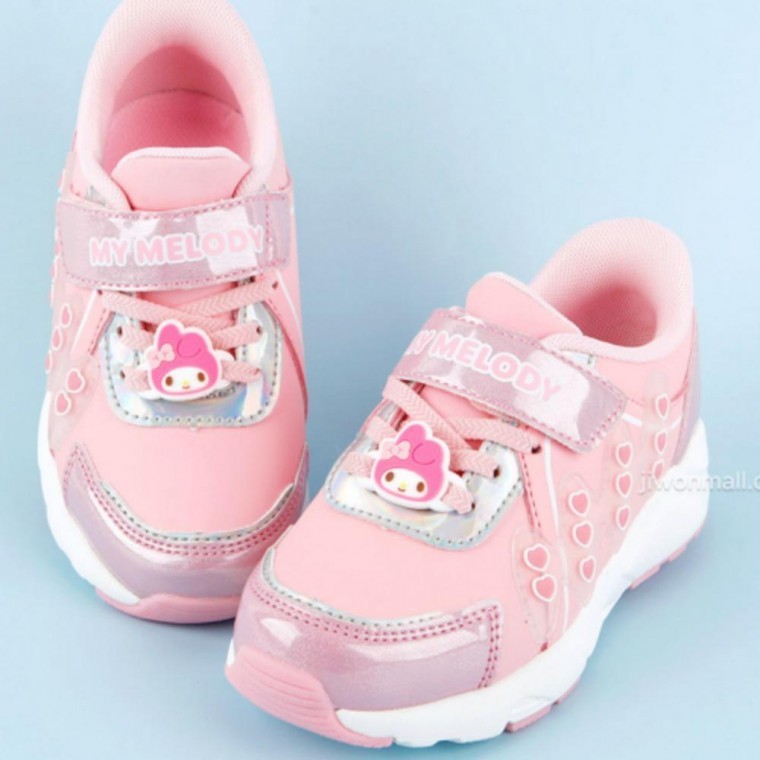 รองเท้าผ้าใบลายการ์ตูนน่ารักสำหรับเด็กประถม สีชมพู