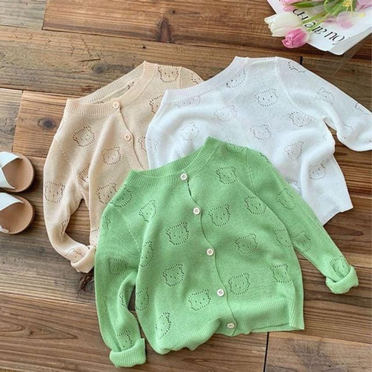 เสื้อคลุมคาร์ดิแกนแขนยาวสำหรับเด็ก 205173