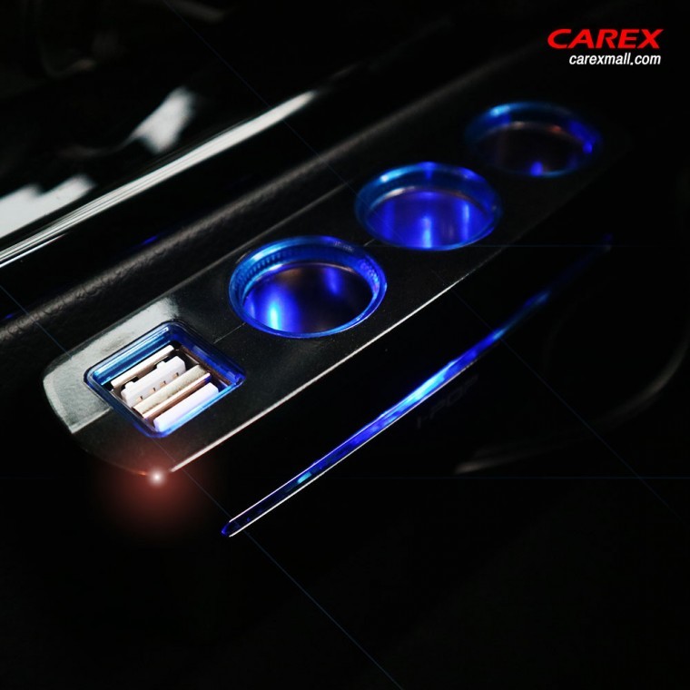 ซ็อกเก็ตคู่ USB 3 ช่อง / ซ็อกเก็ตมัลติ Carrex Ipop Blue Line