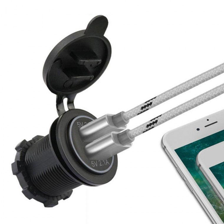 ที่ชาร์จ USB 2 พอร์ต 4.2A สำหรับคาราวานและรถบ้าน DIY