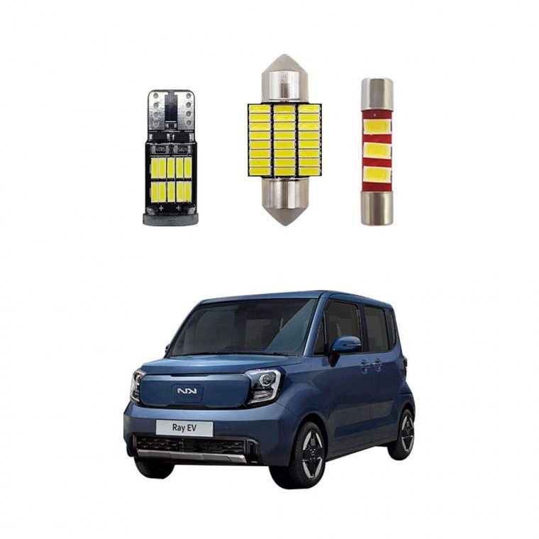 D21 สำหรับ Kia Ray EV รถยนต์ไฟฟ้าปี 24 ไฟ LED ภายในห้องโดยสาร ไฟส่องป้ายทะเบียนรถยนต์ อุปกรณ์ตกแต่งรถยนต์