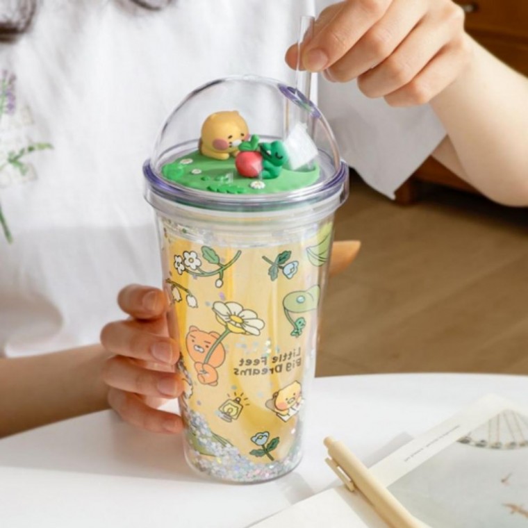 แก้วน้ำเก็บความเย็นโดม Kakao Friends 450ml ขวดน้ำตัวละคร
