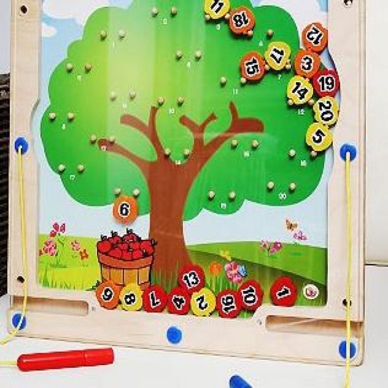 ของเล่นแม่เหล็กไม้ Pick-A-Fun สำหรับการเรียนรู้คณิตศาสตร์