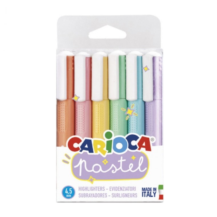 สีชอล์กพาสเทลนีออน 6 สี คาริโอก้า