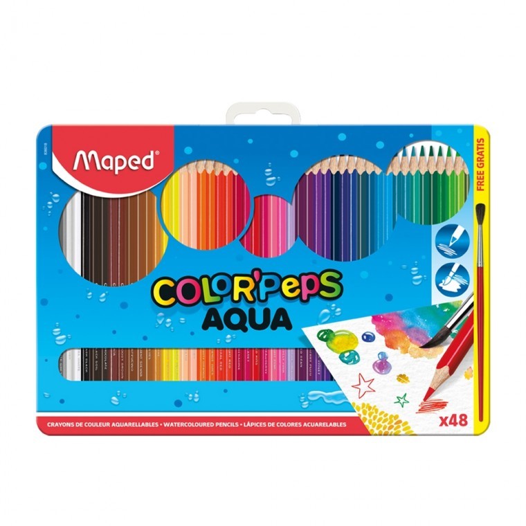 ดินสอสีไม้ระบายน้ำ Maped 48 สี กล่องเหล็ก 836018