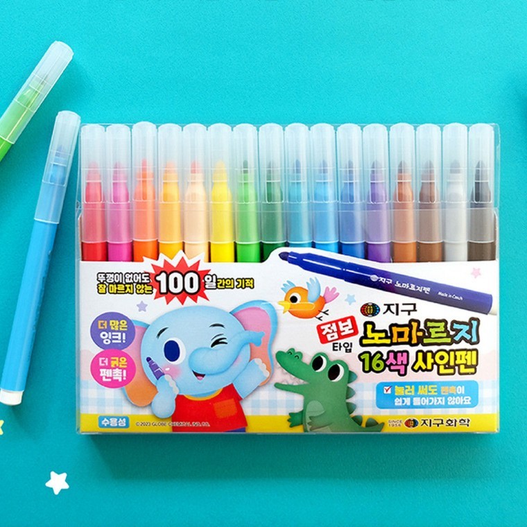 ปากกาเมจิก No-Marji Jumbo Type 16 สี Ji-gu Chemical
