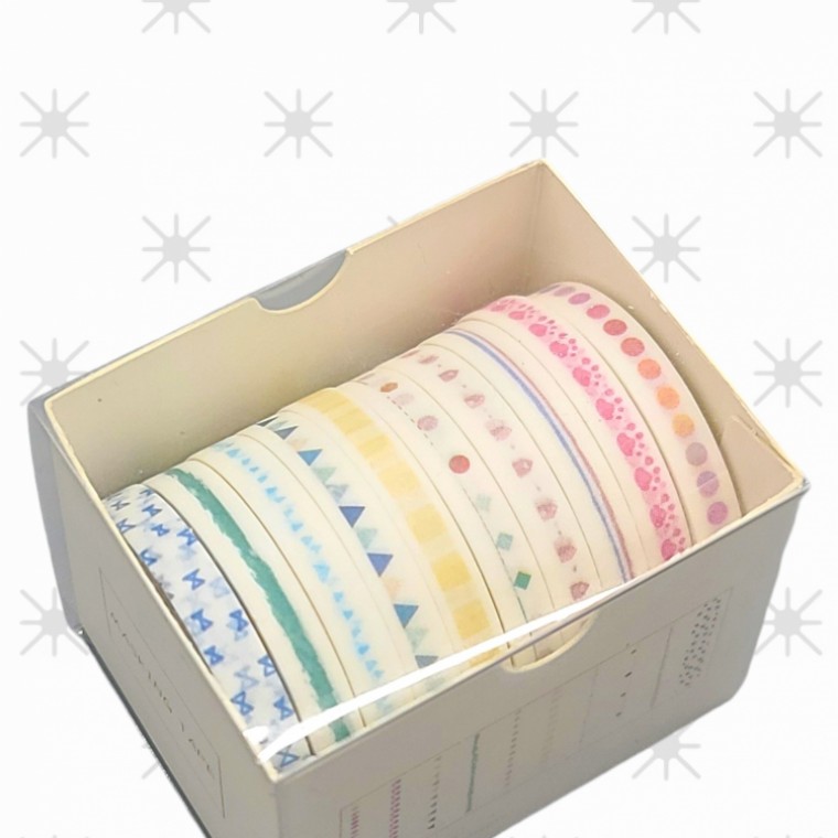 เทปมาสก์กิ้งอารมณ์สำหรับตกแต่งไดอารี่ ลายพาสเทล ชุด 10 ม้วน