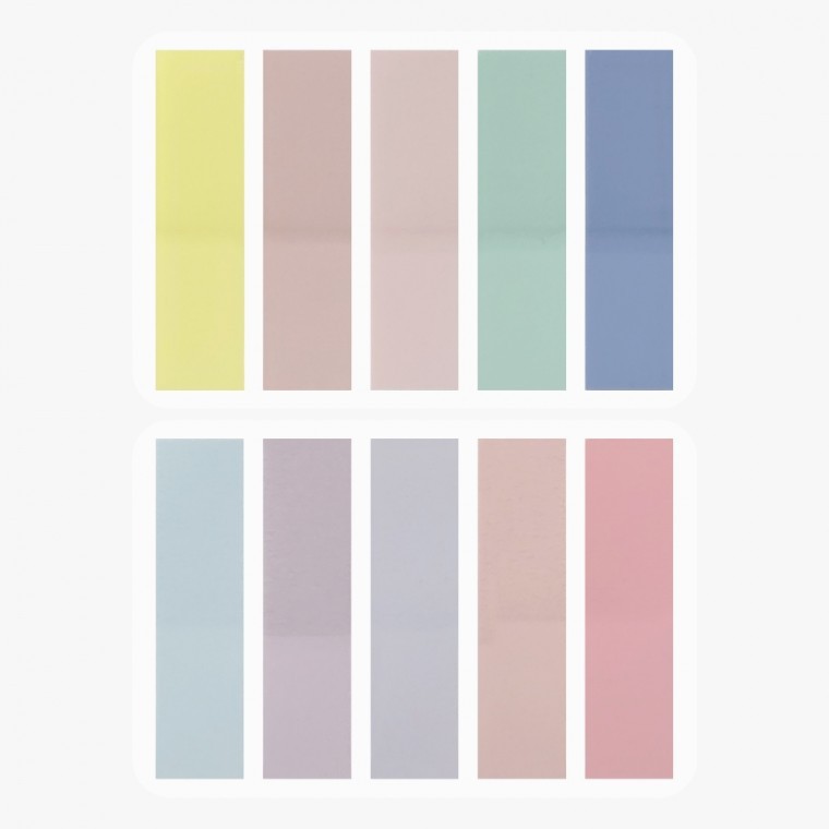 ที่คั่นหนังสือ ฟิล์มสีดัชนี พาสเทล สี่เหลี่ยม