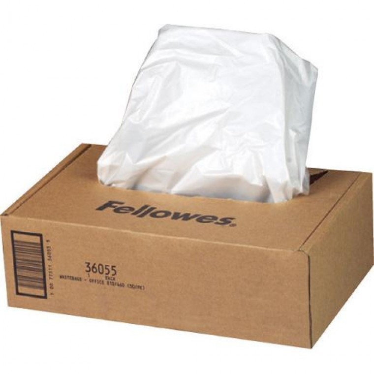 Fellowes ถุงขยะสำหรับเครื่องทำลายเอกสาร (CRC36053/60L/100 ใบ)