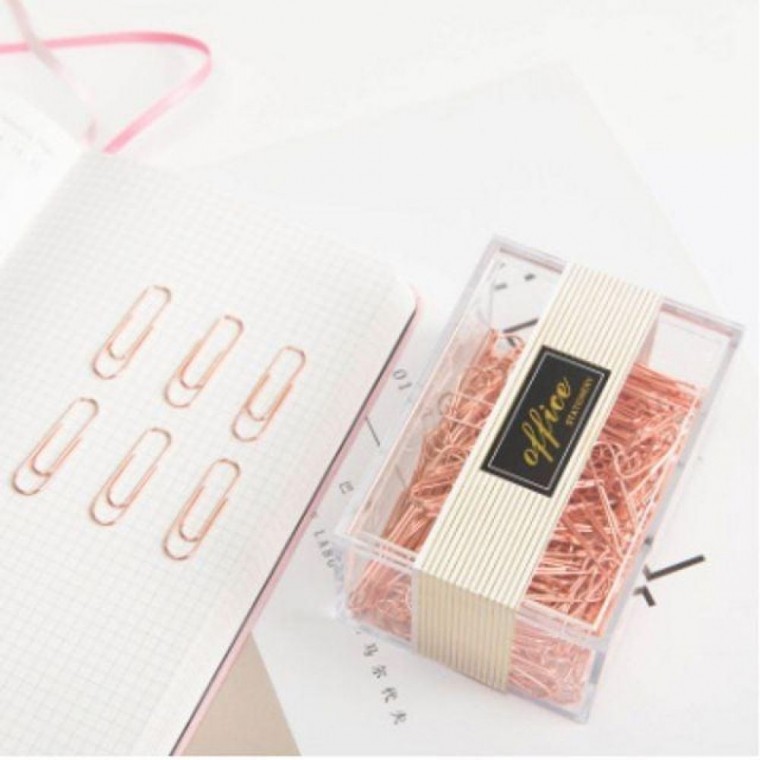 คลิปหนีบรูปตัว U Rose Gold สำหรับหนีบกระดาษและแฟ้ม