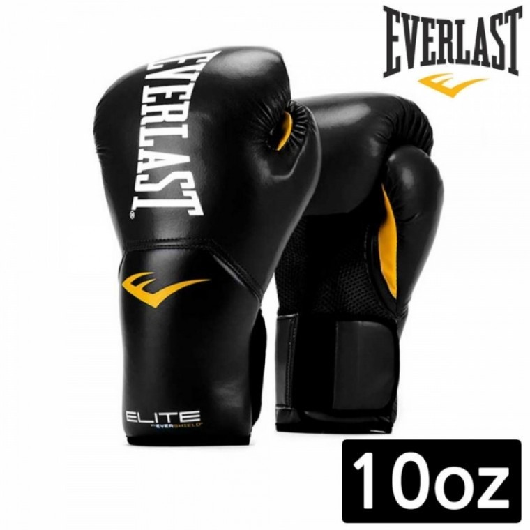 Everlast Boxing Gloves Elite Pro Style Training (สีดำ) (10oz) (EVESTG)