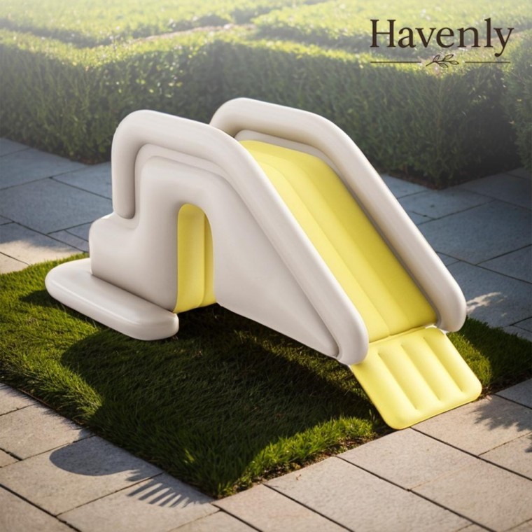 สระว่ายน้ำสำหรับเด็ก Havenly Haven Flow มีห่วงยางและสไลด์ สระว่ายน้ำพับได้ เคลื่อนที่ได้ สำหรับใช้ในบ้าน ระเบียง