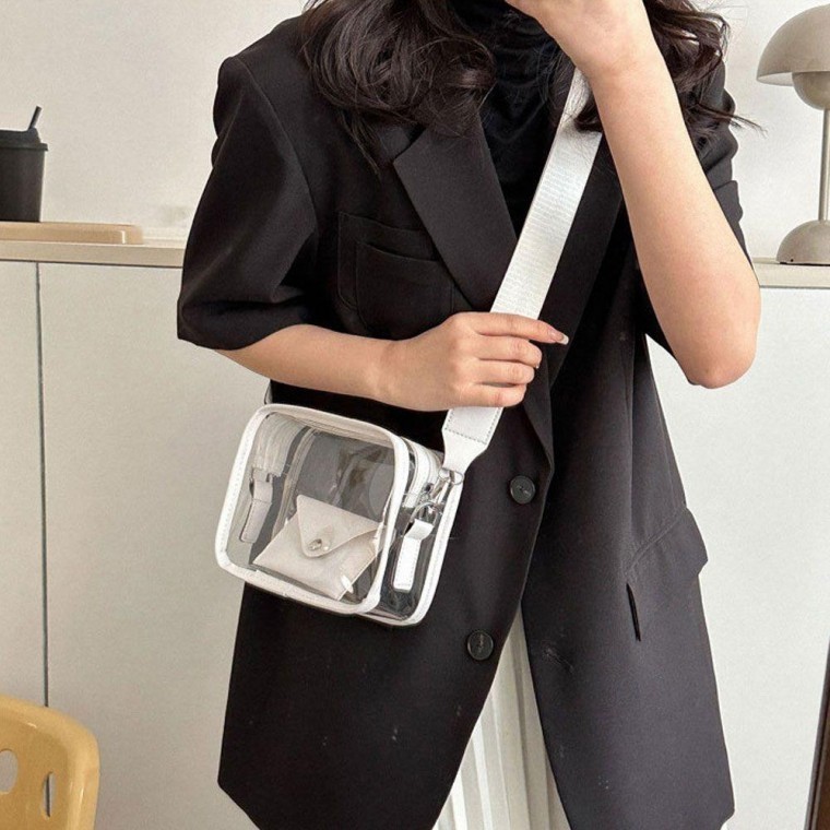 กระเป๋าครอสบอดี้เล่นน้ำ PVC ใส 4 สี DK-0062