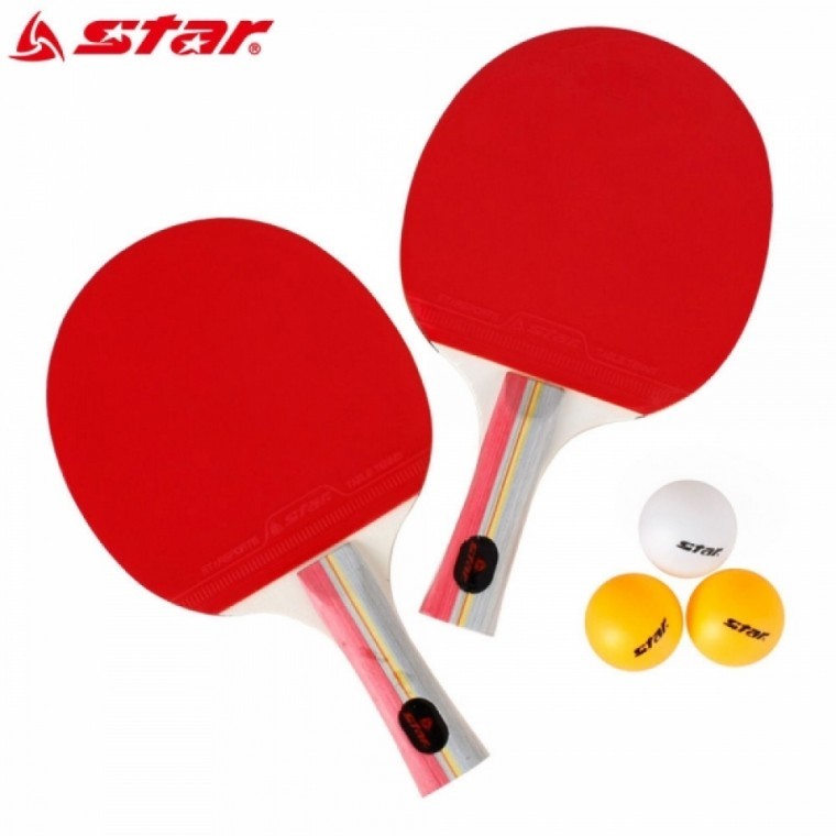 ชุดไม้ปิงปอง Star Sports (แบบ shakehand) พร้อมลูกปิงปอง (ไม้ 2 อัน) (GR200S)