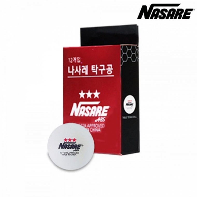 ลูกปิงปอง Nasare 3 ดาว (12 ลูก) (สีขาว) (SSNSR12TB)