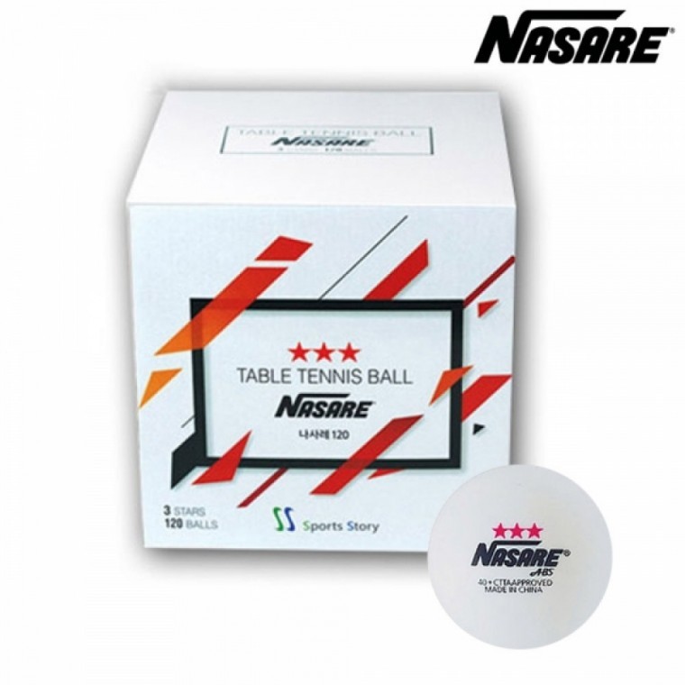 ลูกปิงปอง Nasare 3 ดาว (120 ลูก) (สีขาว) (SSNRSR120TB)