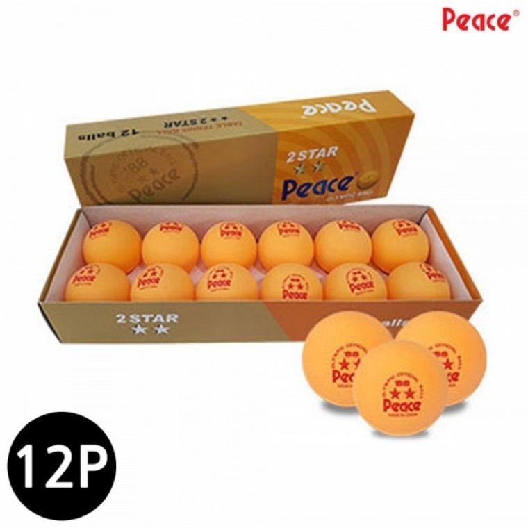ลูกปิงปอง Peace 2 ดาว (12 ลูก) (สีส้ม)