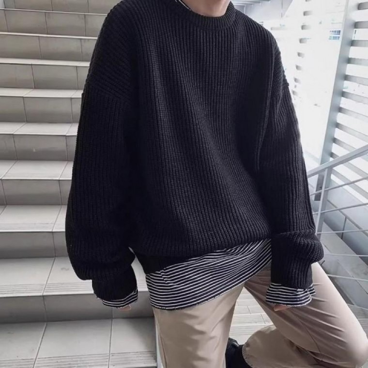 เสื้อไหมพรมลายริ้ว Richi สำหรับผู้ชาย