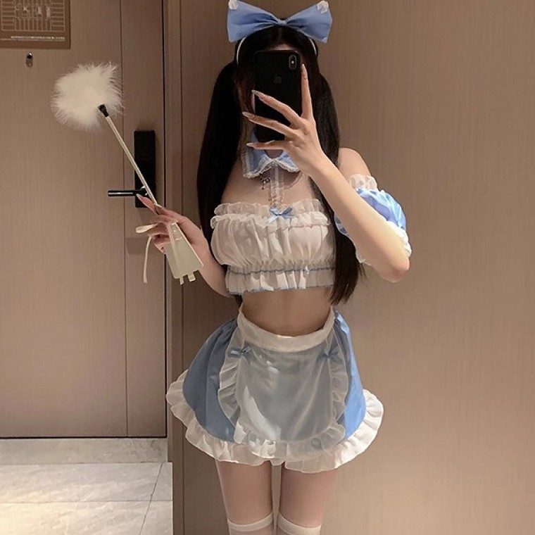 ชุดเมดสีน้ำเงินสำหรับกิจกรรมพิเศษสุดเซ็กซี่