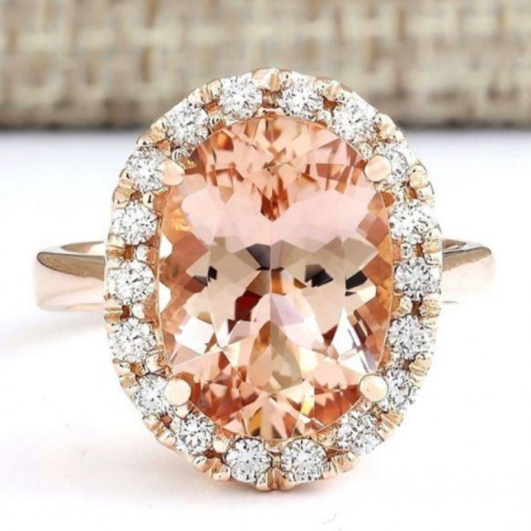 แหวนคริสตัลสไตล์ 18k สีโทแพซ