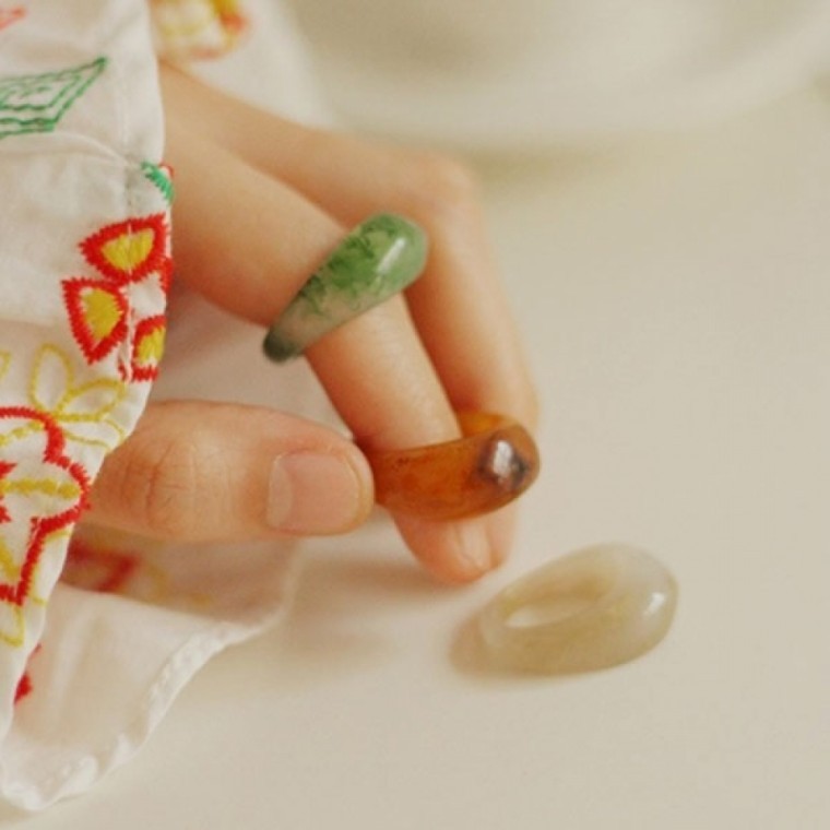 ชุดแหวนวินเทจ O-mok Marble GGD 3 ชิ้น