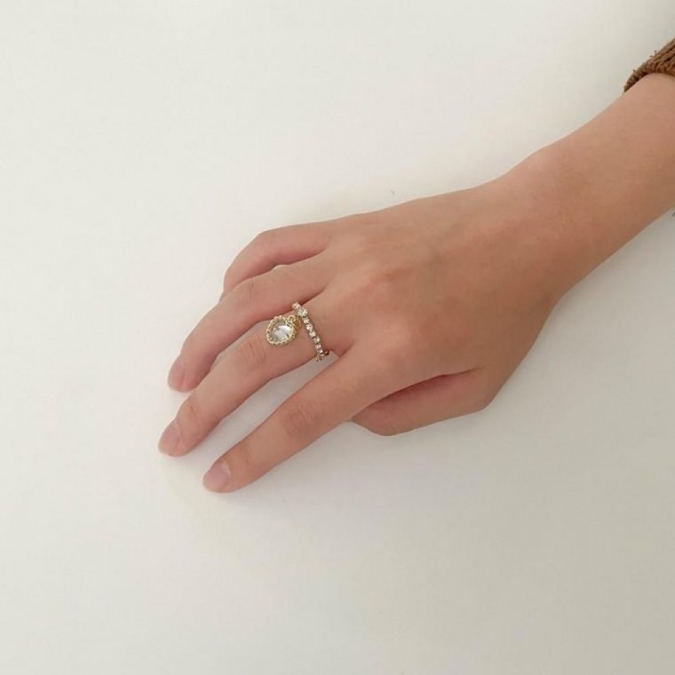 แหวน Cubic Heart Drop Ring