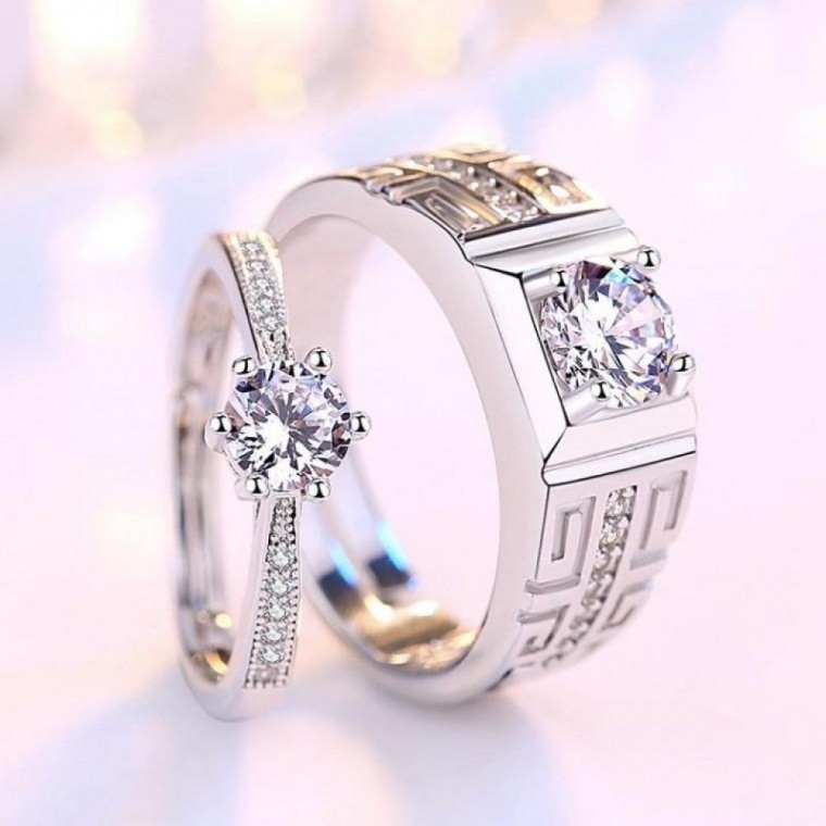 ชุดแหวนคู่ Zirconia S925 Silver Vintage