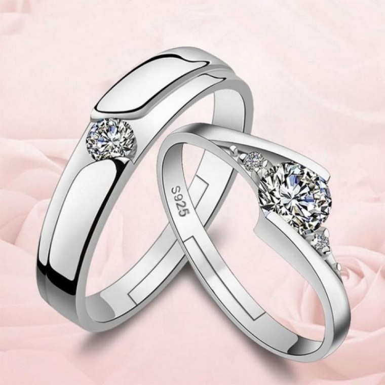 ชุดแหวนคู่ Zirconia S925 Silver Simple