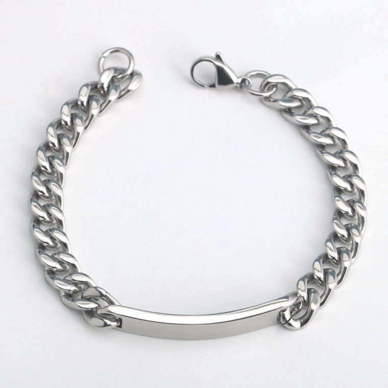 สร้อยข้อมือโซ่แท่งสแตนเลสสตีล unisex