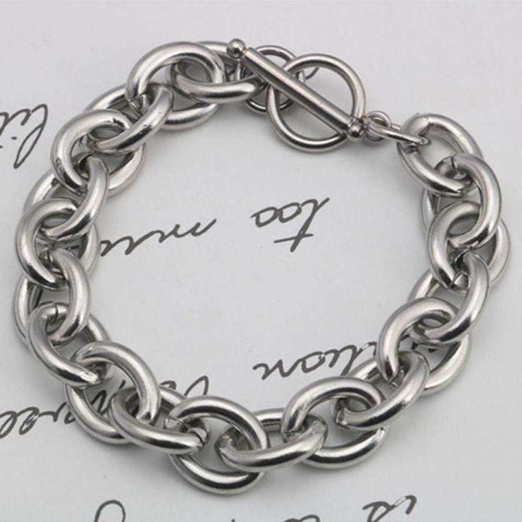 สร้อยข้อมือโซ่โกไลแอทสแตนเลสสตีล unisex (12 มม.)