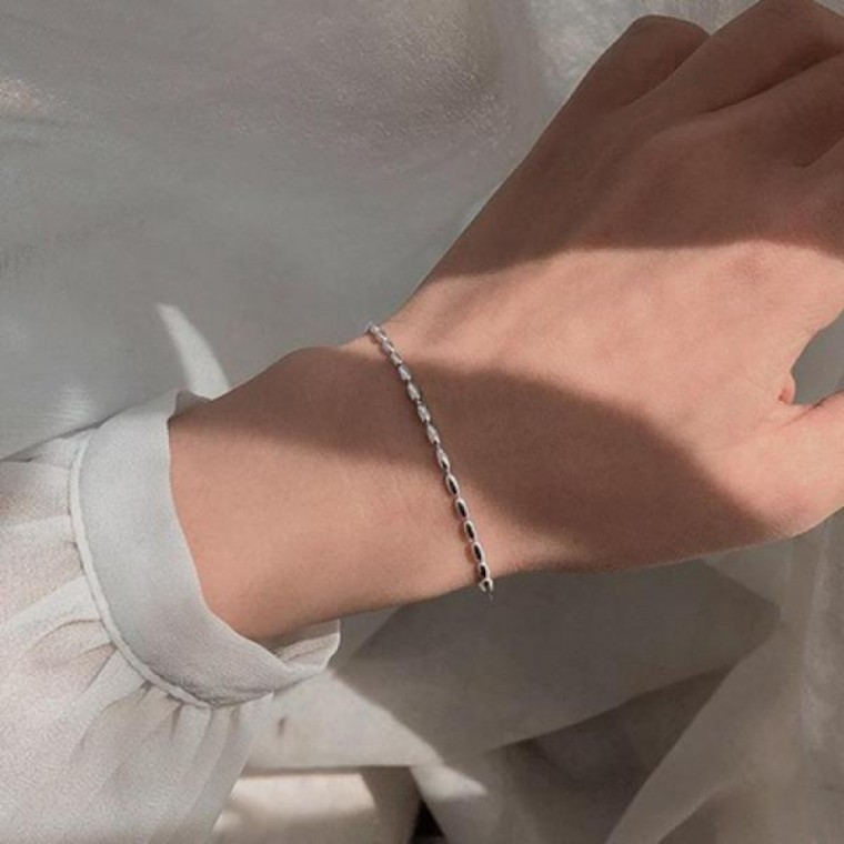 สร้อยข้อมือไส้กรอก S925 สไตล์แคชชวล สำหรับใส่ประจำวัน