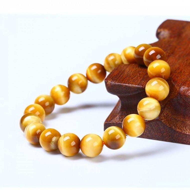 สร้อยข้อมือหินตาเสือสีเหลือง 6 มม. ของขวัญวันเกิดเพื่อน ของขวัญคู่รัก
