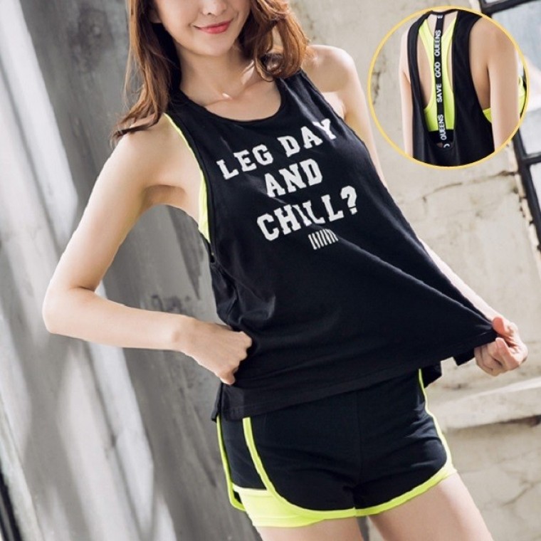 เสื้อโยคะแขนกุดสำหรับผู้หญิง-ดำ S ผ้านิ่ม