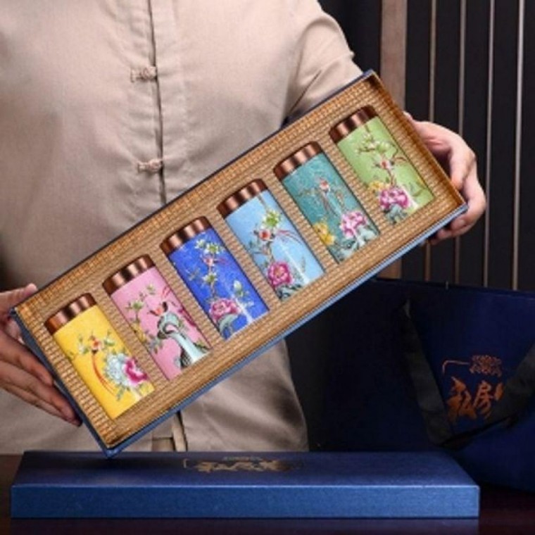 กล่องเก็บของตกแต่ง Poart Enamel 6 ชิ้น ของตกแต่ง กล่องเก็บของวินเทจ ของสะสมแอนทีค