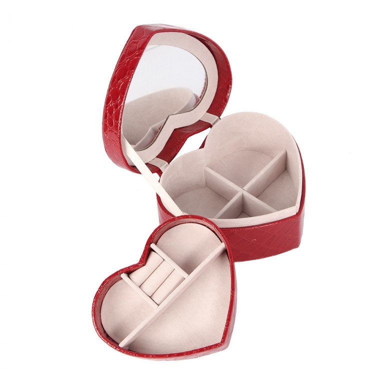 กล่องเครื่องประดับ Loving กล่องเครื่องประดับ (สีแดง) กล่องเก็บแหวน ต่างหู