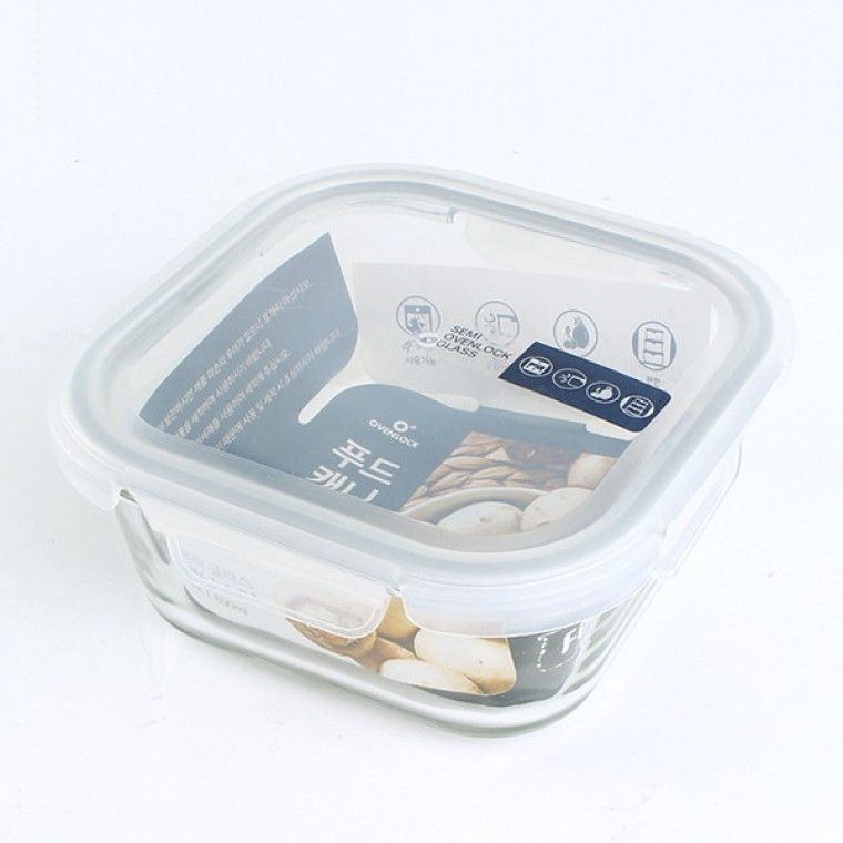 กล่องแก้ว Oven Lock Semi Magic Clean ทรงสี่เหลี่ยมจัตุรัสเบอร์ 3 800 มล.