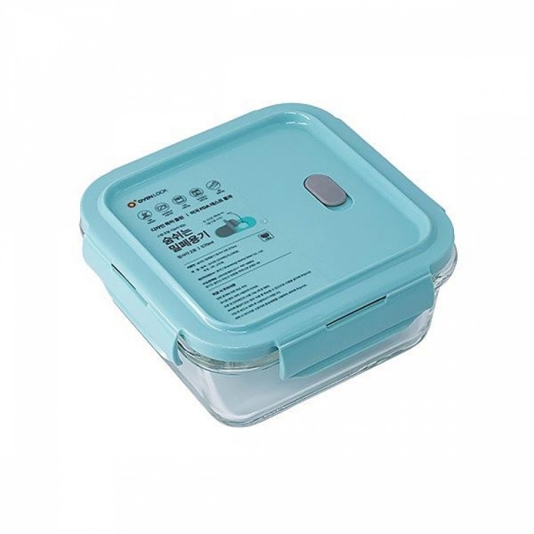 กล่องสุญญากาศ Ovenlock แบบหายใจได้ ทรงสี่เหลี่ยมจัตุรัสเบอร์ 2 570 มล.