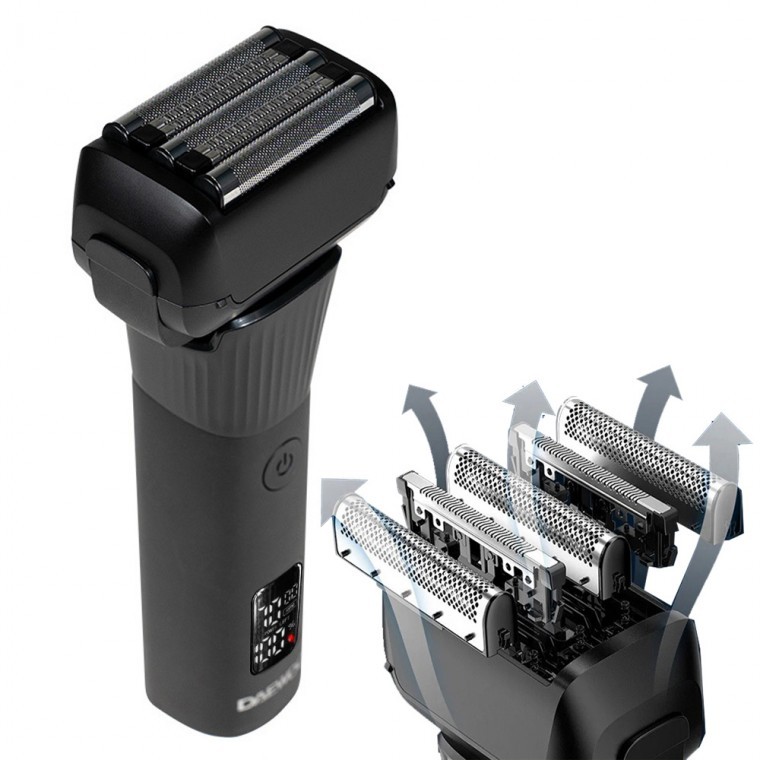 DAEWOO705 เครื่องโกนหนวดไฟฟ้าแบบเปียกและแห้งแบบชาร์จได้ กันน้ำ IPX6