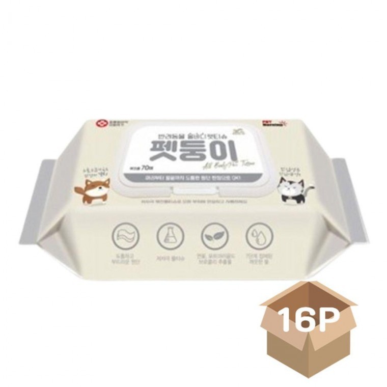 ผ้าเช็ดทำความสะอาดสุนัขแบบนุ่ม All Body 70 แผ่น 16 ชิ้น สำหรับอาบน้ำและสุขอนามัย