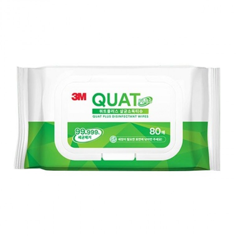 ผ้าเช็ดฆ่าเชื้อ 3M Quat Plus 80 แผ่น ชนิดมีฝาปิด