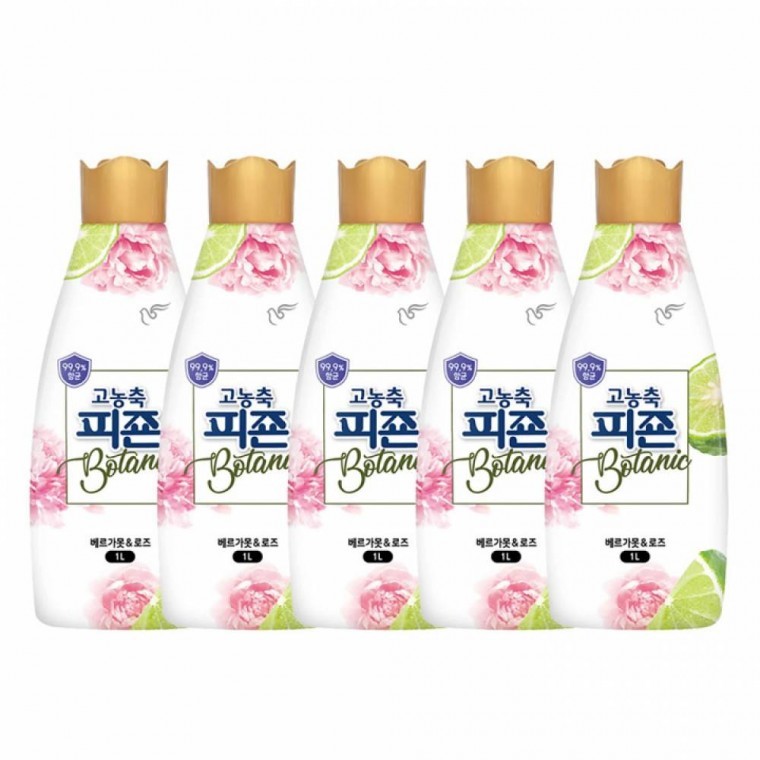 น้ำยาปรับผ้านุ่ม Pgeon Rich Perfume Botanic Bergamot Rose 1 ลิตร x 5 ชิ้น ขนาดใหญ่