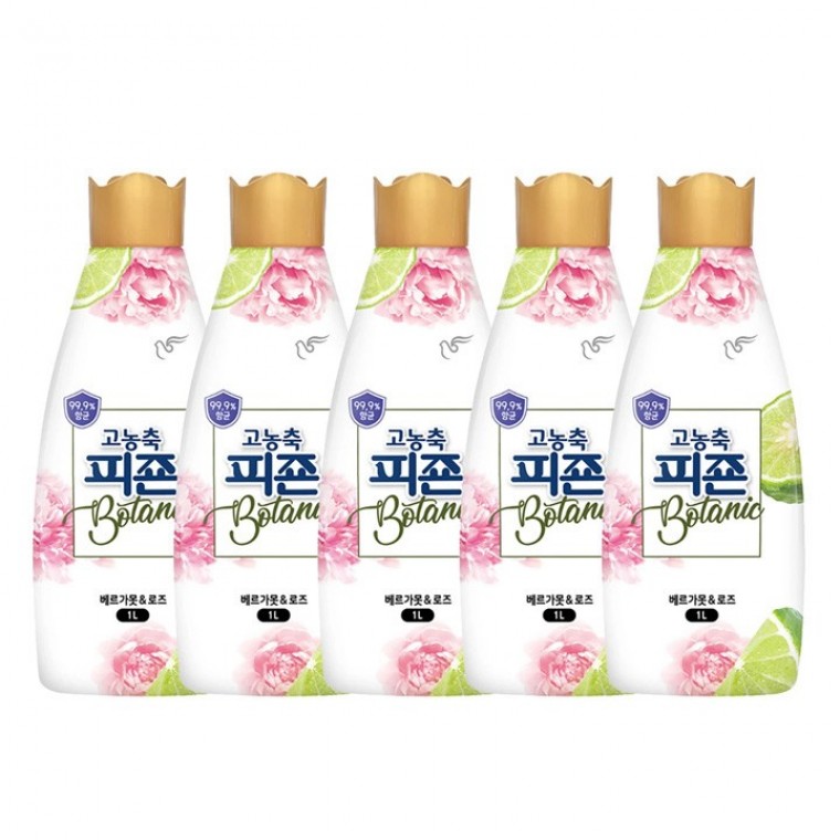 น้ำยาปรับผ้านุ่ม Pgeon Rich Perfume Botanic Bergamot & Rose 1 ลิตร x 5 ชิ้น