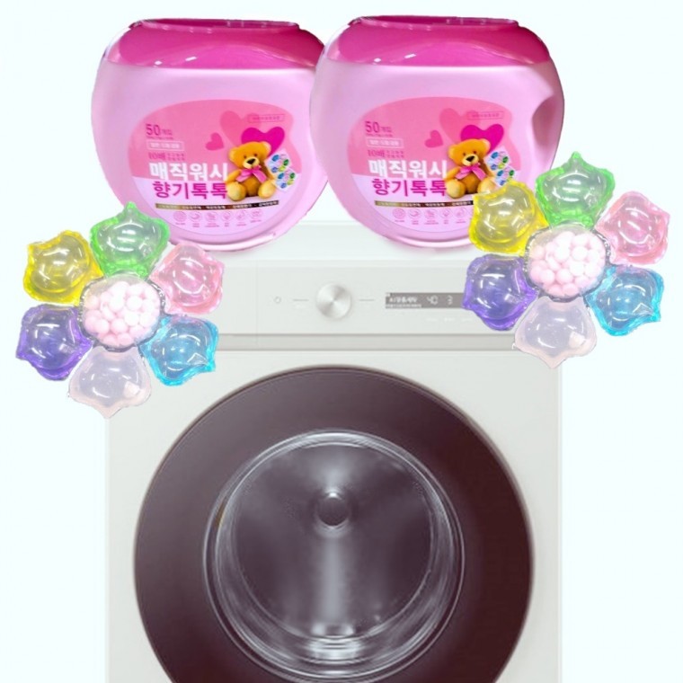 แคปซูลน้ำยาซักผ้า Magic Wash 100 ชิ้น พร้อมน้ำหอม